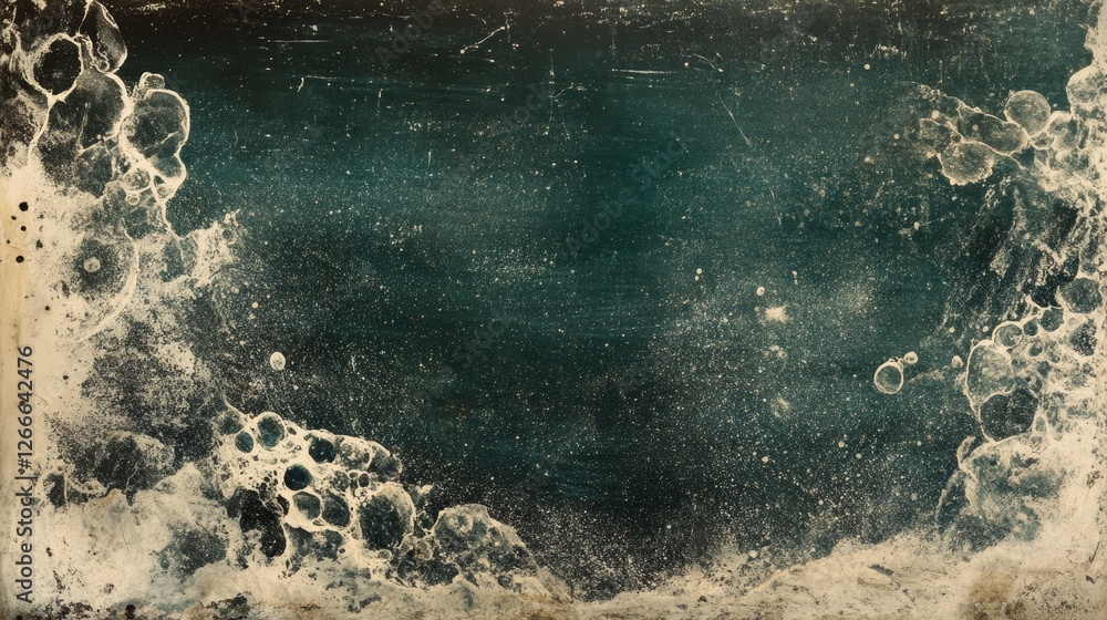 Poster abstract ocean texture with bubbles and splashing waves background