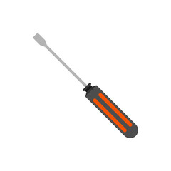 screwdriver flat design vector illustration isolated on white background. construction icon flat graphic design