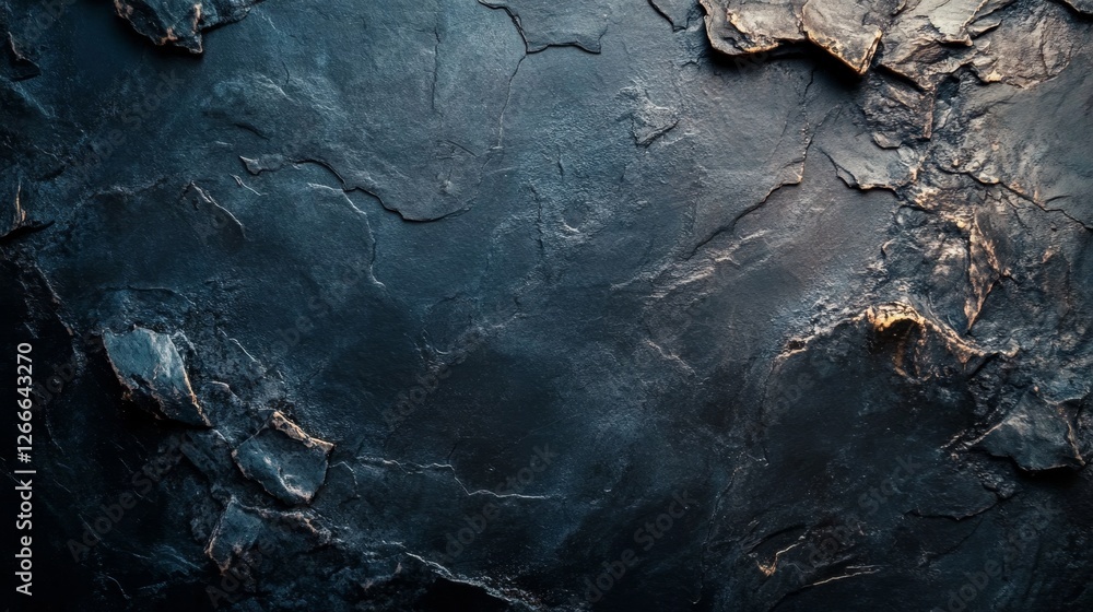 Poster dark textured stone surface with detailed patterns and shadows