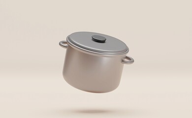 3d illustration. Cooking pot. Kitchen pot concept