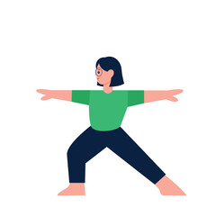 Warrior yoga pose illustration