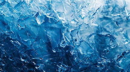 Fototapeta premium Blue cracked ice texture abstract background