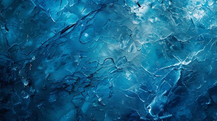 Blue cracked ice texture abstract background