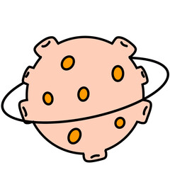 Colors and outlines Alien and  monster on the space 