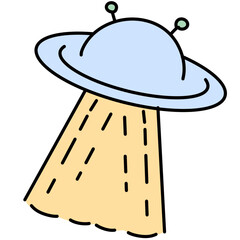 Colors and outlines Alien and  monster on the space 