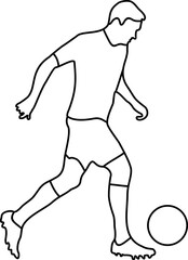 People Playing Football Outline