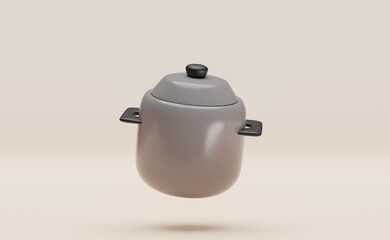 3d illustration. Cooking pot. Kitchen pot concept