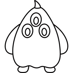 Colors and outlines Alien and  monster on the space 