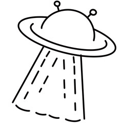 Colors and outlines Alien and  monster on the space 