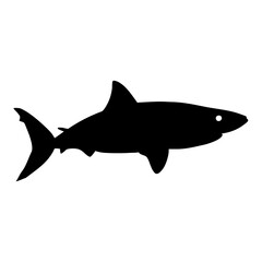 black and white shark vector illustration icon