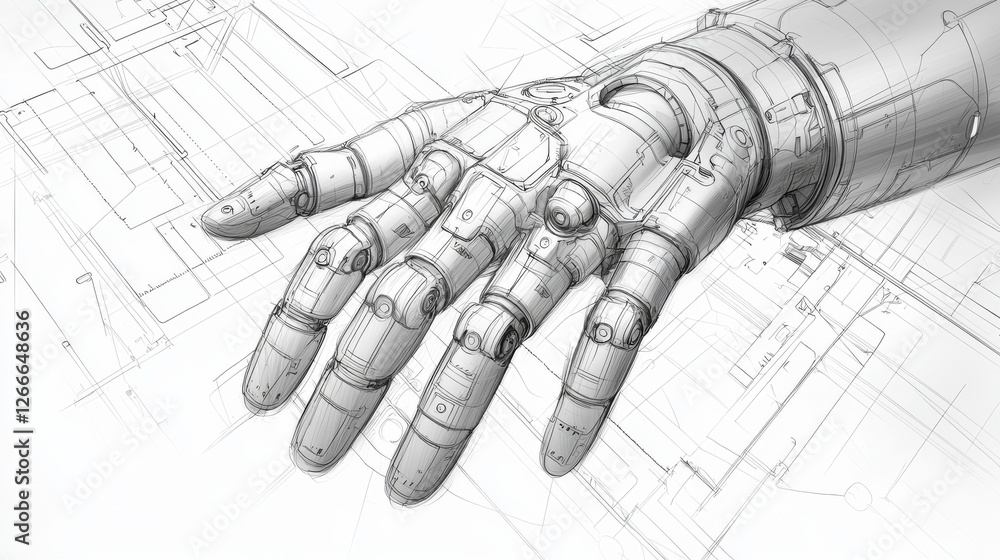 Poster conceptual blueprint displayed on hand, design, plan and building process visualization