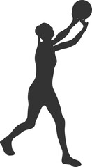 People Playing Volley Ball Silhouette