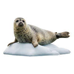 Arctic Seal Resting on Ice Floe