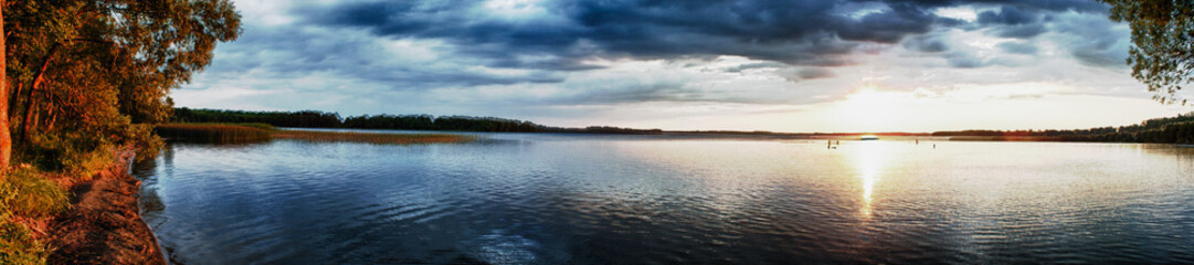 sunset over the lake
