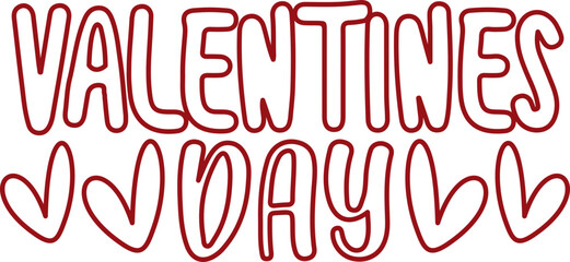 Line Valentine's Day Lettering