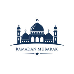 ramadan mubarak silhouette logo vector line art logo design