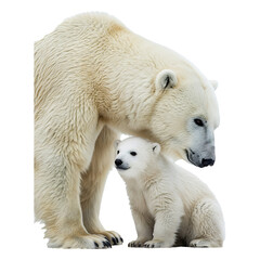 Fototapeta premium Mother Polar Bear and Her Cub