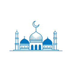 ramadan mubarak silhouette logo vector line art logo design