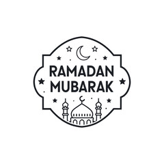 ramadan mubarak silhouette logo vector line art logo design