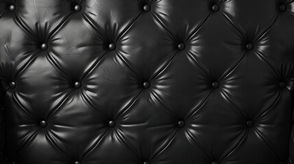 Fototapeta premium Black Leather Upholstery Texture with Diamond Tufting