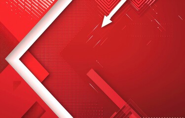 Abstract Red Geometric Design with White Arrow