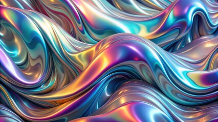 Obraz premium Abstract fluid silver mercury pattern with mesmerizing colors on beautiful background, beautiful silver patterns, colorful backgrounds
