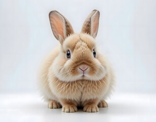 Adorable Baby Bunny Posing Against a Crisp White Background