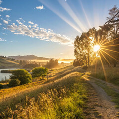 Obraz premium sunset over the road