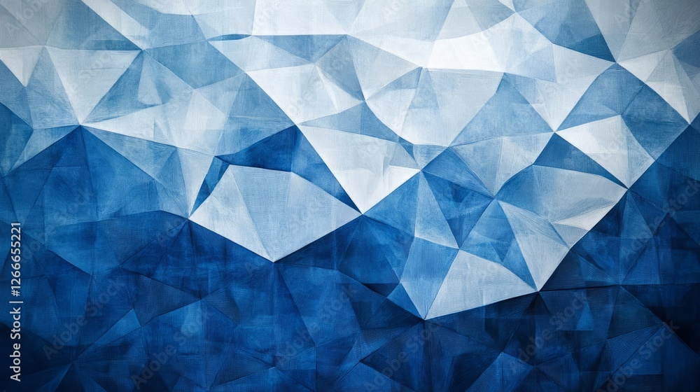 Poster modern abstract blue background with layered white transparent textured elements featuring overlappi