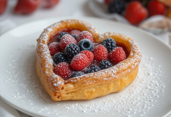 Heart Shaped Berry Pastry Deligh