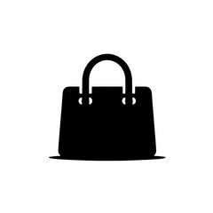 Shopping Bag Icon: Simple yet elegant, a black silhouette of a shopping bag with two handles represents a modern, minimal style.  Ideal for branding, marketing materials, and e-commerce applications.