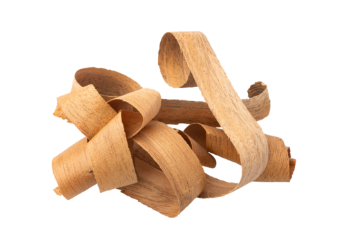 Wood shavings sawdust isolated on transparent background	