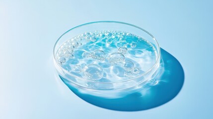 Artistic Skincare Gel with Droplets in Soft Light