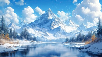 snow moutain and adverture background,illustration --ar 16:9 --stylize 450 --v 6.1 Job ID: e06b37b9-fa9c-4e79-8e23-ca2de6860bf7