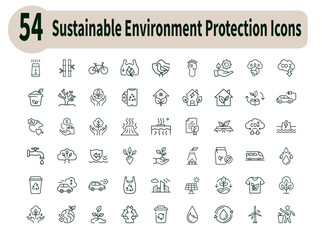 Renewable roots eco-friendly icon pack for sustainable design