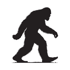 Eerie Bigfoot silhouette created for supernatural and cryptid art projects - Bigfoot illustration - Bigfoot vector - mythical creature silhouette

