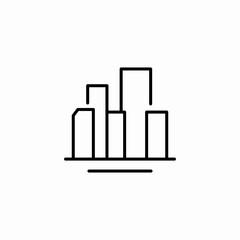 high city buildings icon sign vector