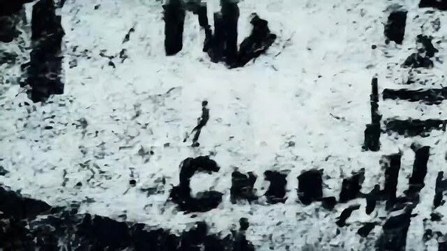 video of  dynamic and edgy cinematic transition effect featuring vertical video elements with negative style graffiti grunge textures noise flickering and urban inspired visual distortions