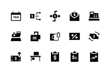 Clean business icons for reports and documents