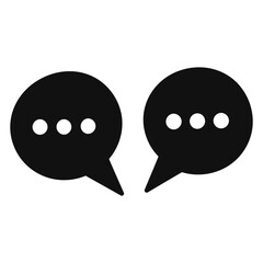 Speech Bubbles Icon in Black Silhouette vector illustration