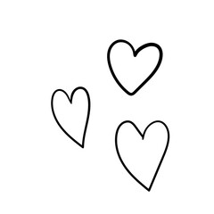 Cute hand drawn hearts doodle illustration