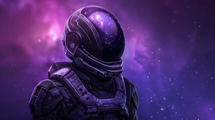 Fototapeta premium Glowing Futuristic Orb in Cosmic Galaxy Landscape