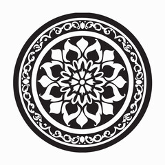 Mandala Round Ornament Pattern Vintage Decorative Stock Vector isolated on white background. © Istianah