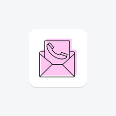 Fototapeta premium Contact Us color shadow thinline icon, vector, pixel perfect, illustrator file