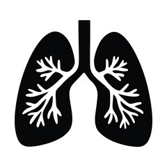 Obraz premium Clean Medical Lungs Silhouette Vector illustration