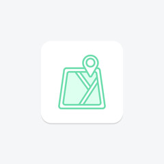 Location duotone line icon, vector, pixel perfect, illustrator file