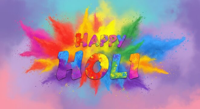 Vibrant colors exploding during Holi festival, capturing jubilant participants throwing colored powder, symbolizing cultural exuberance and shared joy of Indian celebration