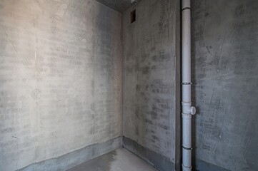rough repairs for self-finishing. interior decoration, bare walls of the room, stage of...