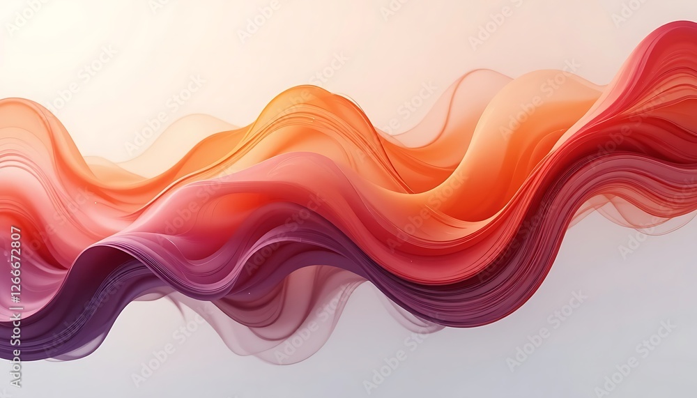 Poster Flowing Aurora, An Abstract Display of Gradient Hues and Soft Waves