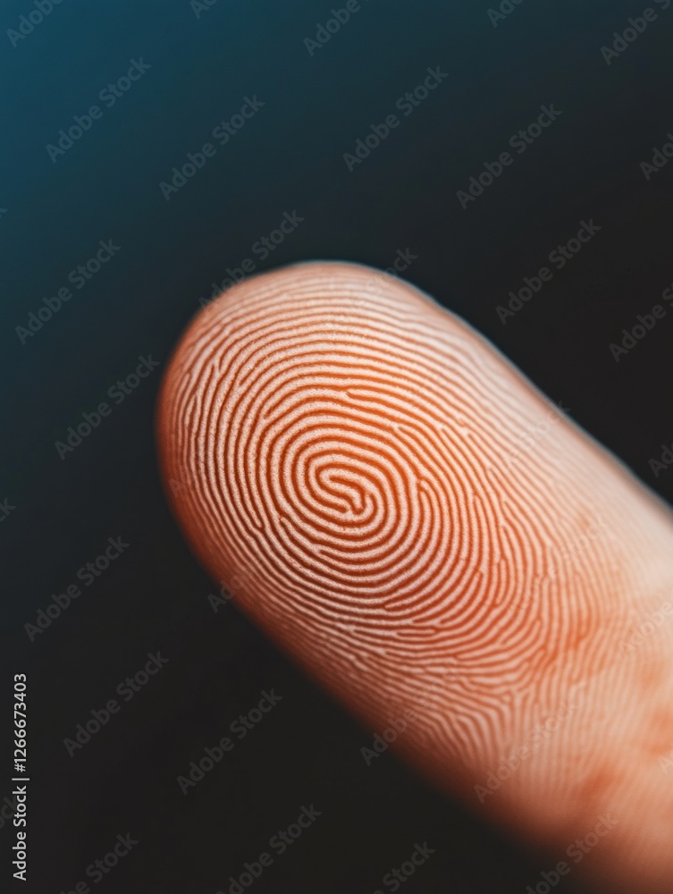 Aufkleber Cutting-Edge Biometric Security Interface Macro Close-Up Fingerprint Textures - Digital Identity Verification for Advanced Authentication Systems in Modern Tech Industries